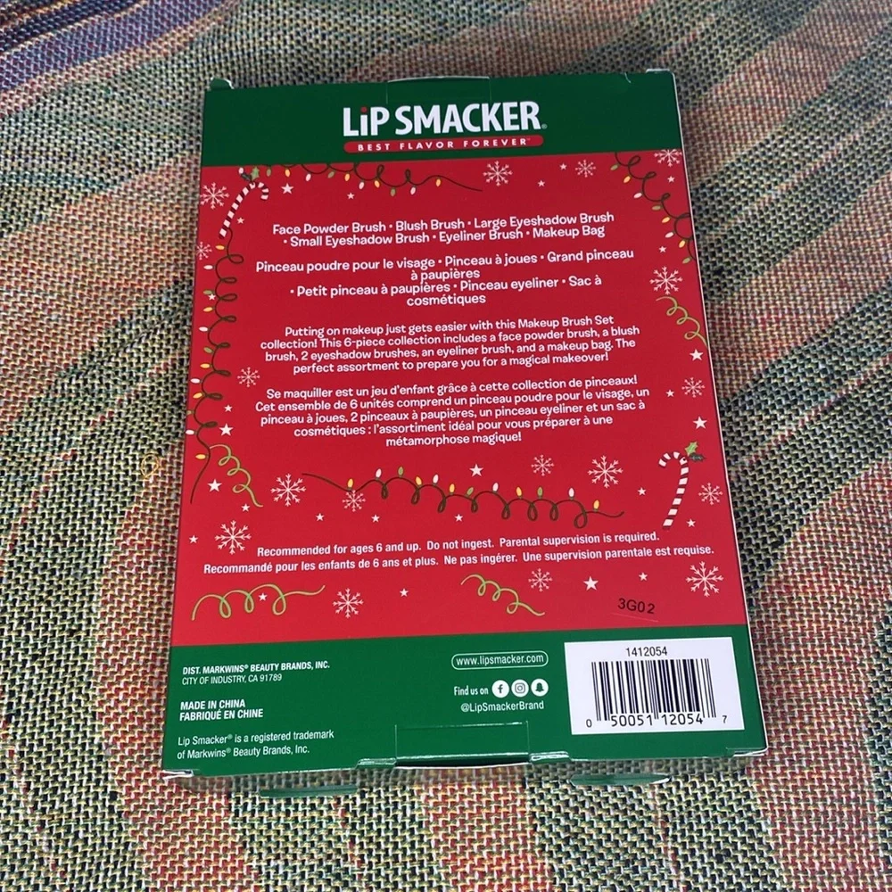 Lip Smacker 6‎ Piece Holiday Makeup Brush Set Christmas